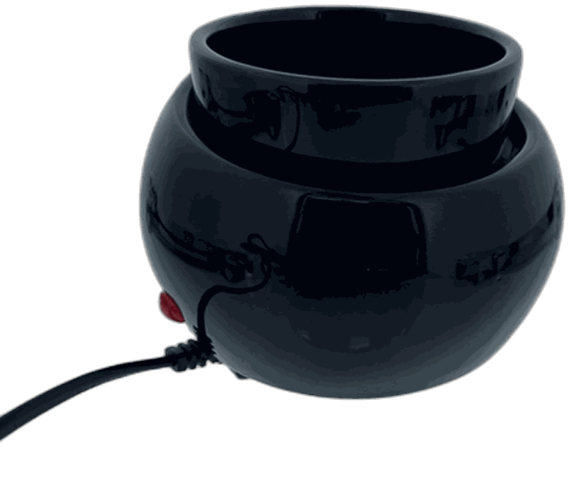 Black Zen ceramic wax warmer.