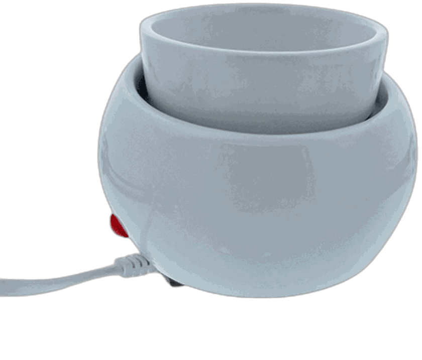 White Zen ceramic wax warmer.